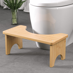 家用卫生间浴室多色竹制马桶凳脚踏凳矮凳子坐便器老人小孩一体式
