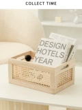 Большая настольная корзина для хранения, деревянная система хранения, игрушка, японская коробочка для хранения
