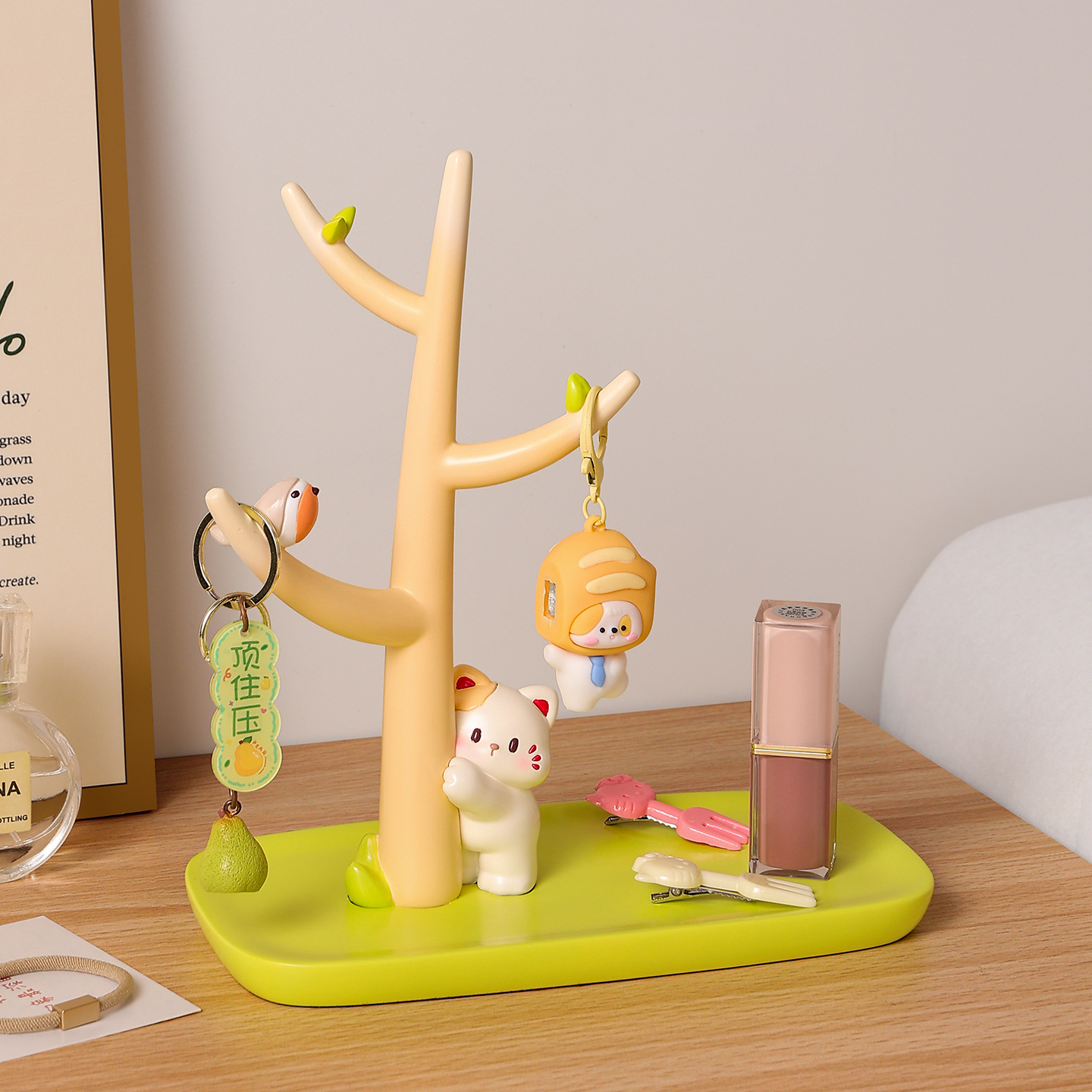 入户进门玄关置物架摆件钥匙收纳挂架装饰挂钩眼镜首饰手表放置架