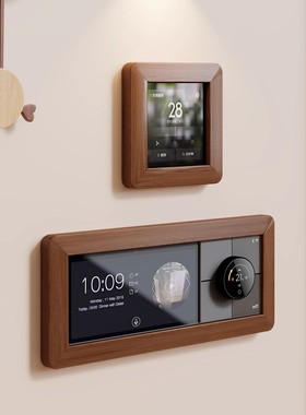 实木开关边框套原木中古风开关保护套黑胡桃电插座面板遮丑装饰贴