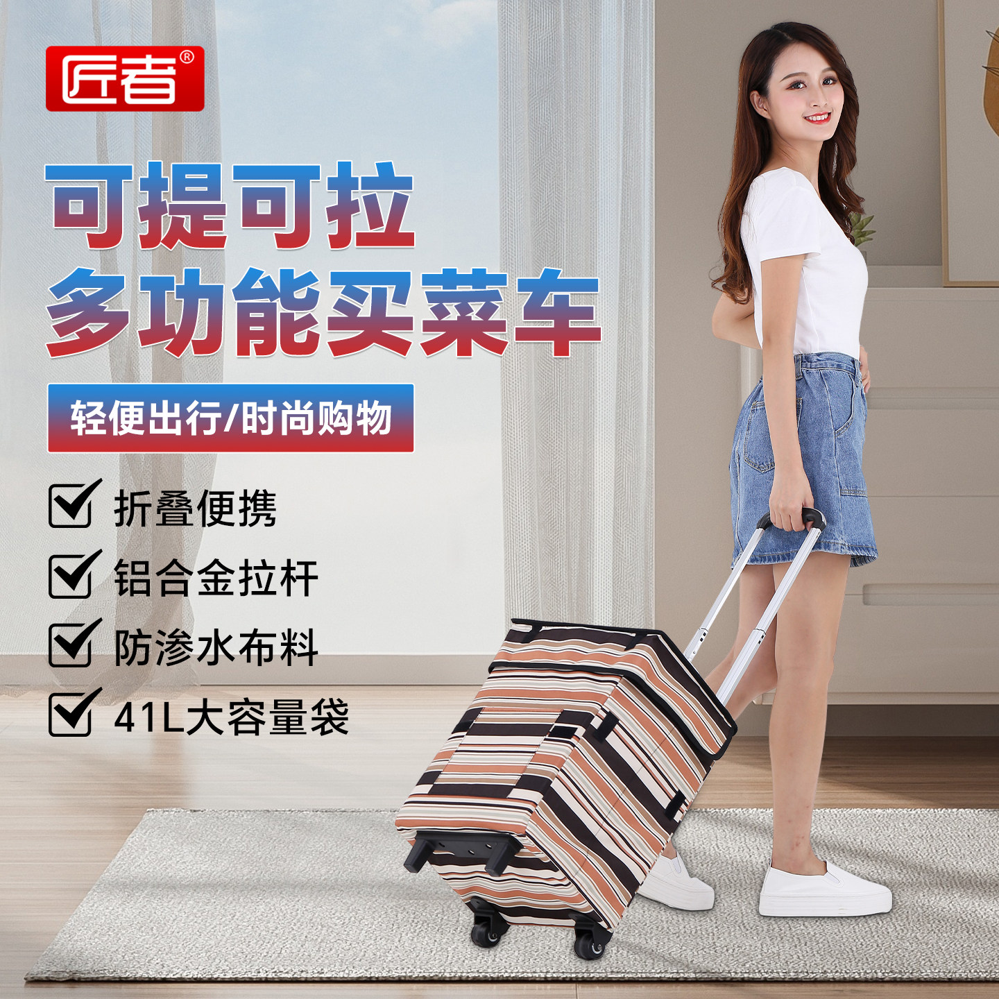 时尚便携购物家用买菜神器手拉车图片