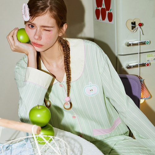 PJOCLOCK睡时记睡衣女2025春秋天丝可外穿高级感莱赛尔长袖家居服