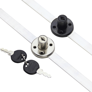 办公桌侧面抽屉锁三联锁一锁三侧面锁文件柜三连锁芯锁头配件暗锁