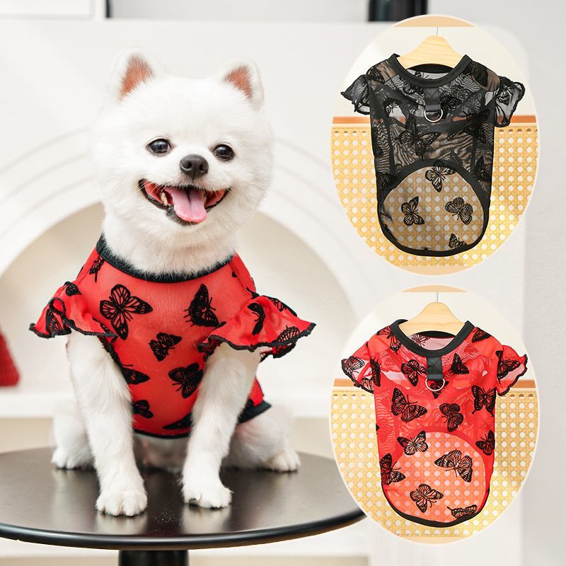 中华田园犬衣服狗狗衣服夏季薄款金毛宠物狗狗猫咪衣服飞袖马甲比
