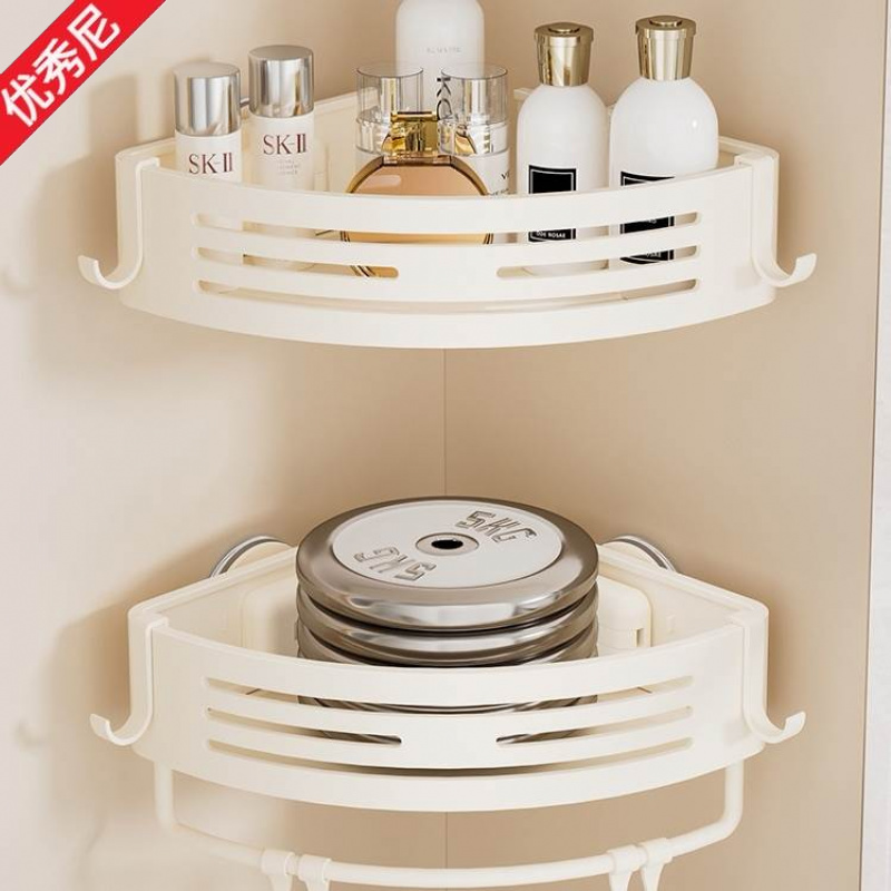 吉百居吸盘式卫生间置物架厕所浴室三角架洗手洗漱台墙上壁挂收纳