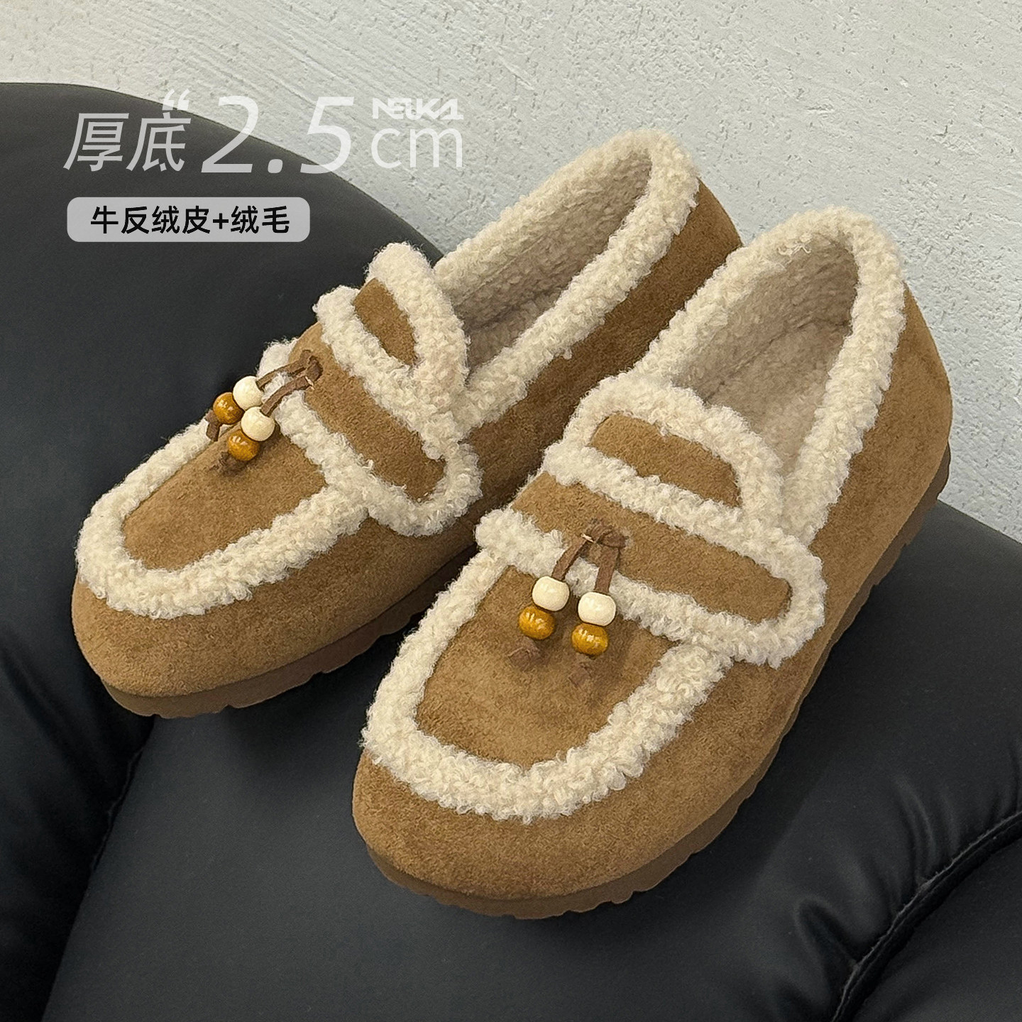 新卡伦一脚蹬软底懒人棉鞋冬季新款圆头复古平底加绒保暖博肯鞋女,女鞋,勃肯鞋/软木鞋,淘宝优惠券,粉丝福利购,淘宝优惠卷