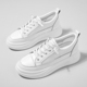网面透气免系带真皮休闲鞋 牛皮小白鞋 百搭单鞋 爆款 女夏季 厚底新款
