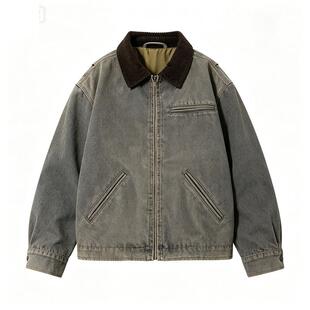 新款复古牛仔夹克工装开春外套棒球服2026新款男款宽松休闲上衣