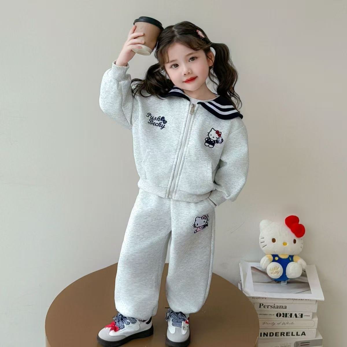 女童长裤套装2025新款儿童休闲卫衣两件套宝宝春秋款纯棉洋气秋装