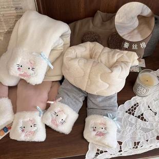 子冬季 长裤 特厚蚕丝棉裤 冬装 女宝宝加绒加厚打底裤 女童一条过冬裤