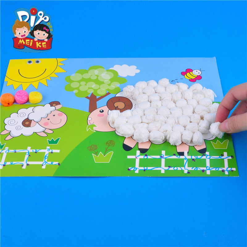 搓纸小绵羊MEi KE幼儿园春季手diy材料儿童手工创意制作粘贴玩具,玩具/童车/益智/积木/模型,手工创意粘贴类,淘宝优惠券,粉丝福利购,淘宝优惠卷