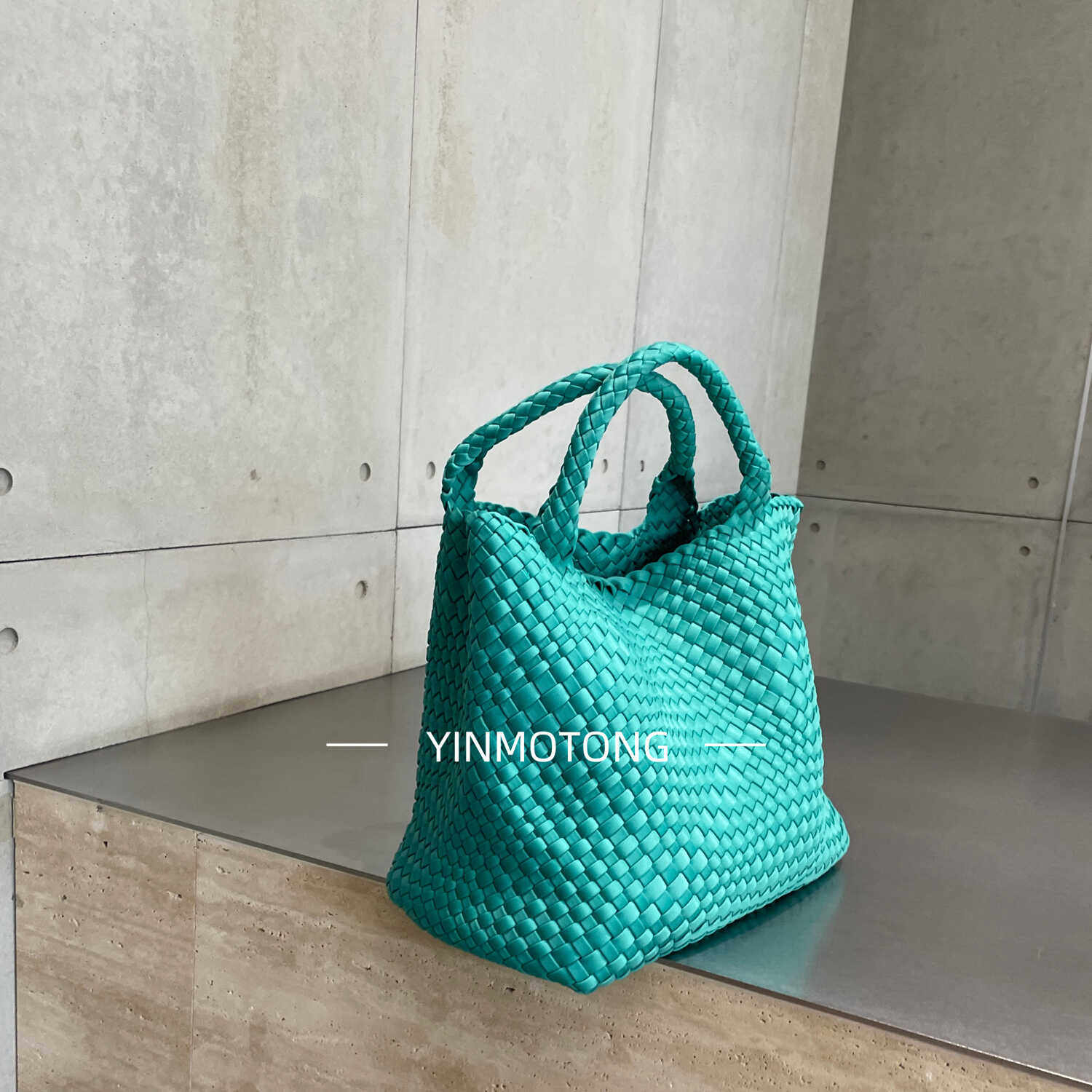 小众高级尼龙手工编织大容量子母单肩托特包简约手提中古包菜篮子