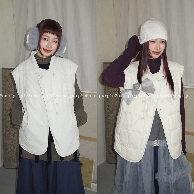 One purple| 冬季设计感两面穿休闲百搭外套韩版小方格羽绒马甲,女装/女士精品,时尚羽绒马夹,淘宝优惠券,粉丝福利购,淘宝优惠卷