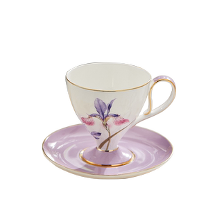 迈卡伦 骨瓷咖啡杯碟水杯下午茶花茶杯轻奢家用杯子待客杯伴手礼