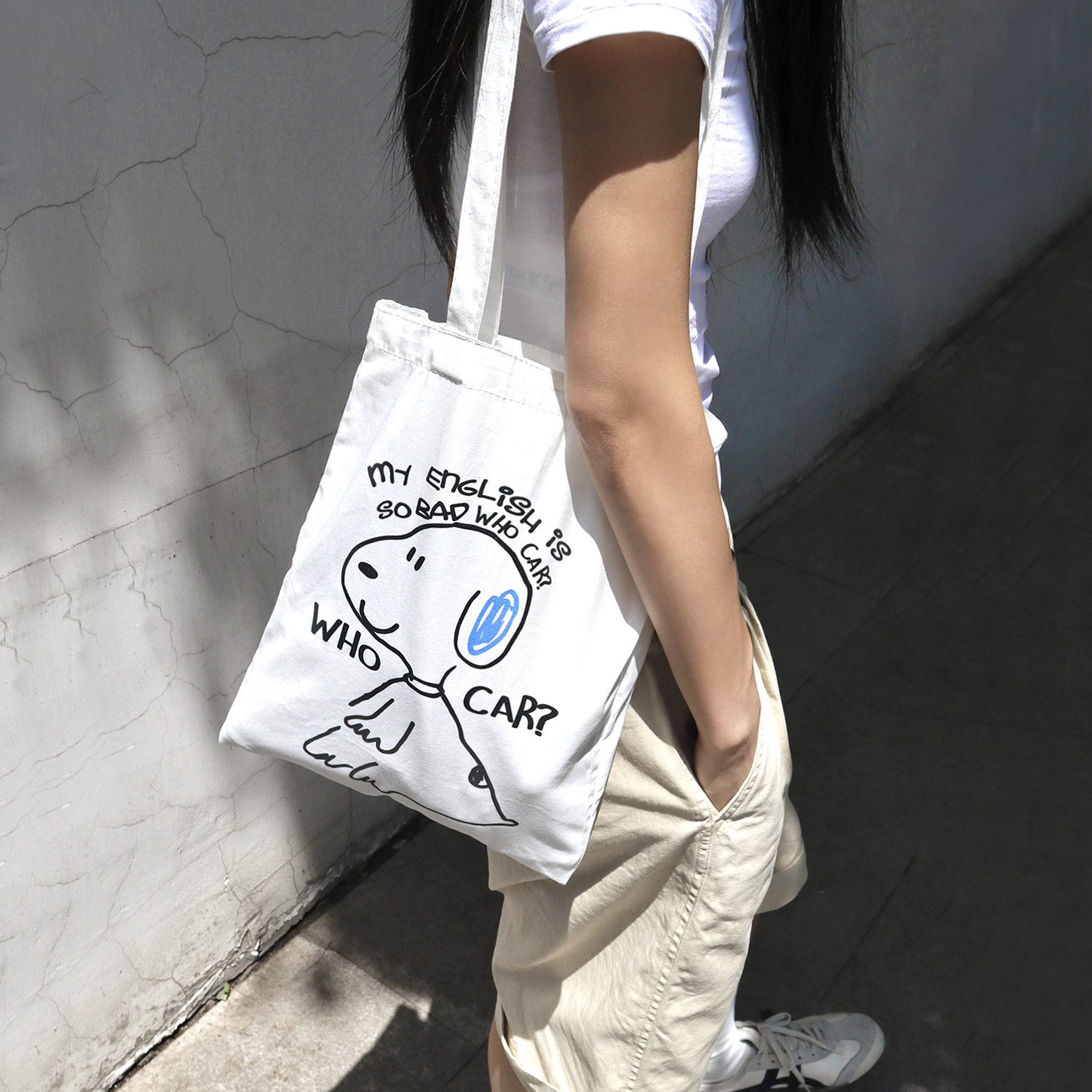 Talktokey(TTO) 卡通史努比 通勤百搭纯棉单肩白色帆布包袋男女,箱包皮具/热销女包/男包,时尚帆布包,淘宝优惠券,粉丝福利购,淘宝优惠卷