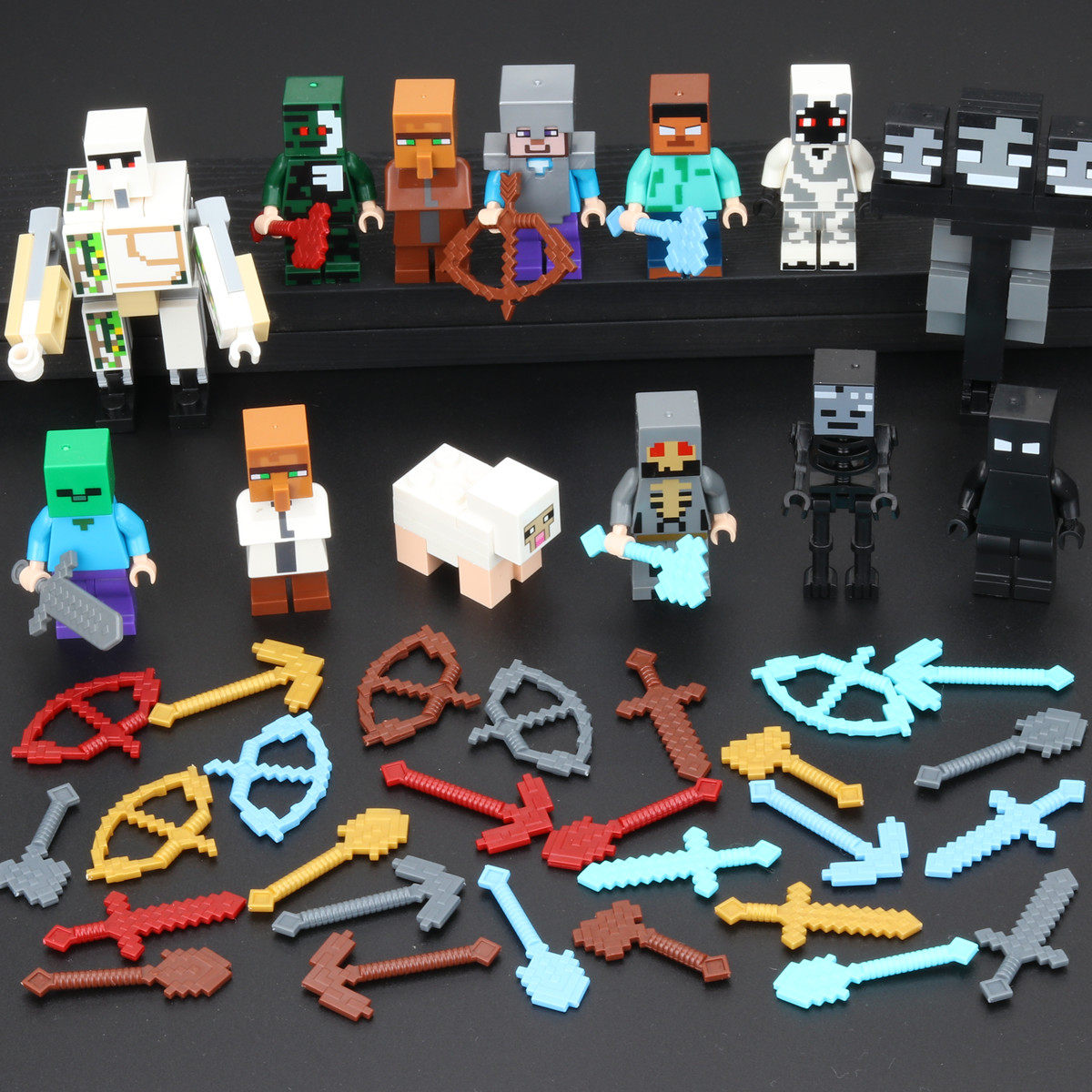 乐高我的世界系列him积木人仔实体303钻石套史蒂夫拼装玩具人偶