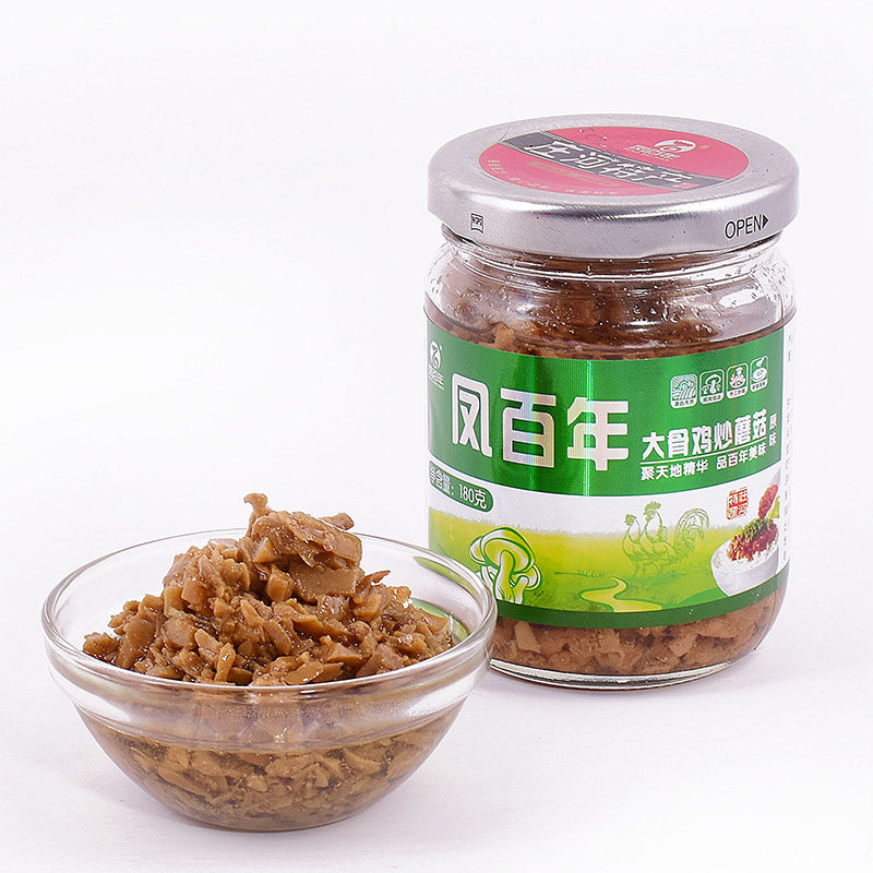 庄河特产凤百年大骨鸡炒蘑菇酱爆下饭酱香菇酱拌面酱下饭菜180g*1