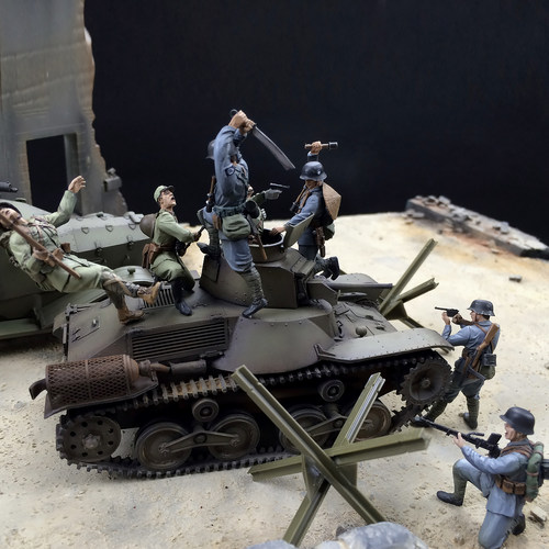 YUFAN原创 1/35 中国陆军兵人7人 树脂白模（不含坦克）YFWW-1526