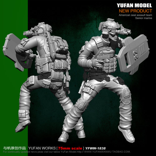 YUFAN Model 75mm 美军《鬼面盾牌》树脂兵人 YFWW-1838
