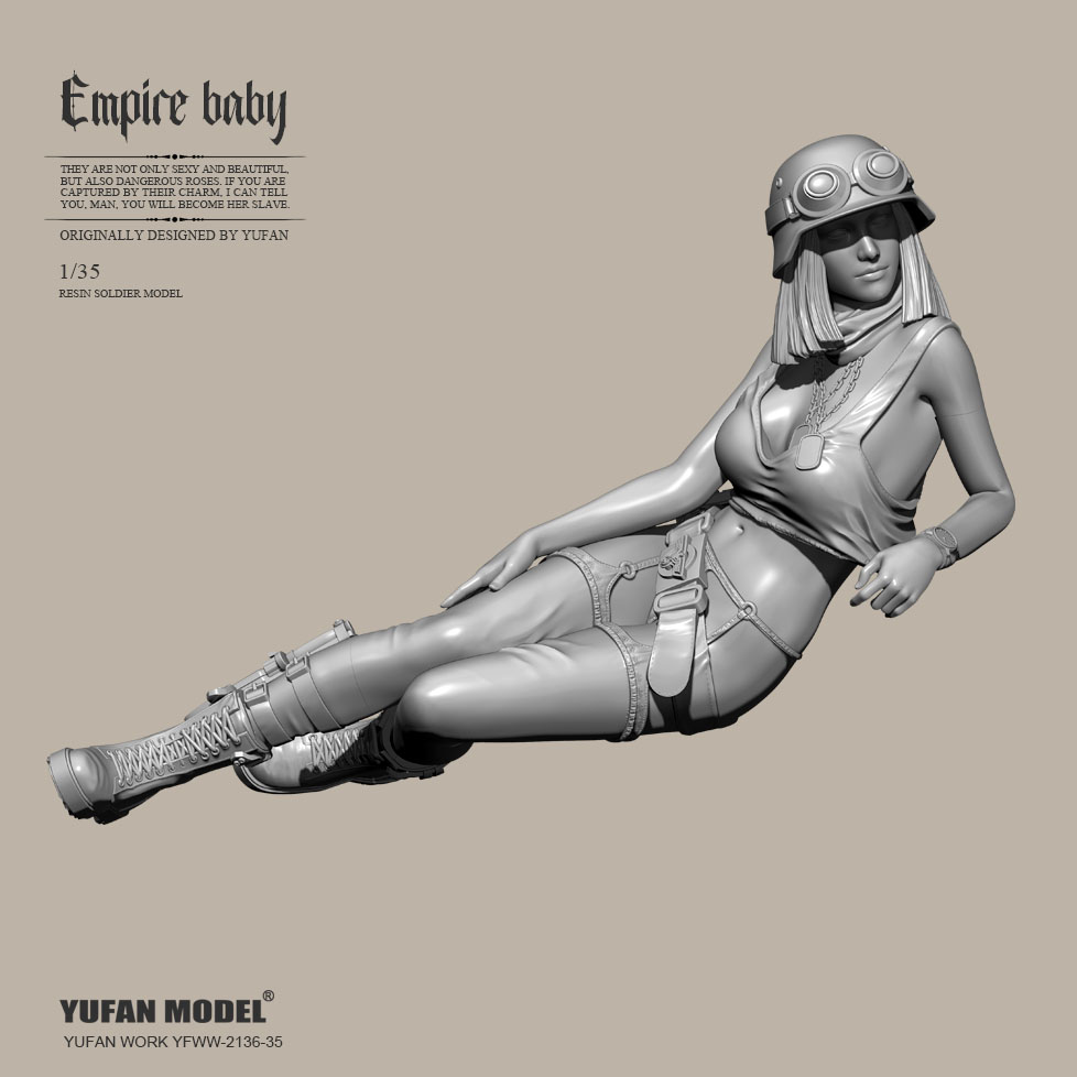1/35 YUFAN原创 帝国摩托宝贝  树脂手办 兵人白模 YFWW-2136-35