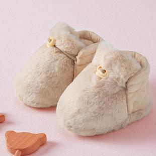 加厚夹棉保暖步前软底儿 婴儿鞋 秋冬毛毛鞋 12个月袜鞋 猫咪家 子0