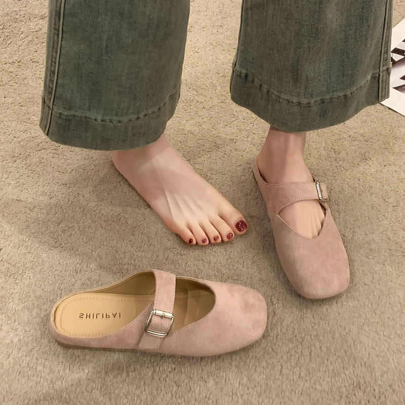 包头半拖鞋女外穿2026新款春夏平底勃肯鞋一脚蹬玛丽珍单0125w,女鞋,时尚休闲鞋,淘宝优惠券,粉丝福利购,淘宝优惠卷