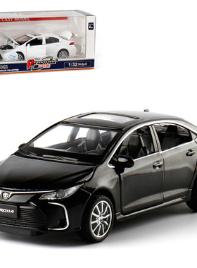 [盒装]宝思仑1:32卡罗拉合金汽车模型声光回力开门儿童玩具 68070