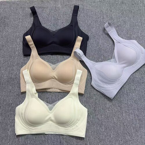 婷家无钢圈聚拢文胸女固定杯侧边提拉舒适透气无痕内衣薄款