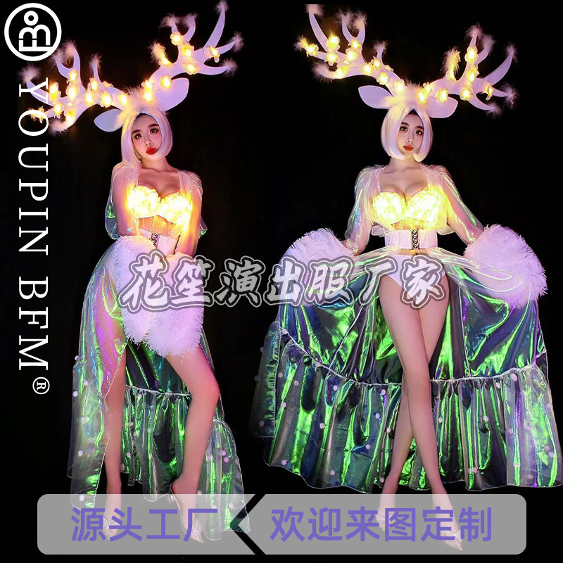 酒吧演出服圣诞节发光LED小鹿角