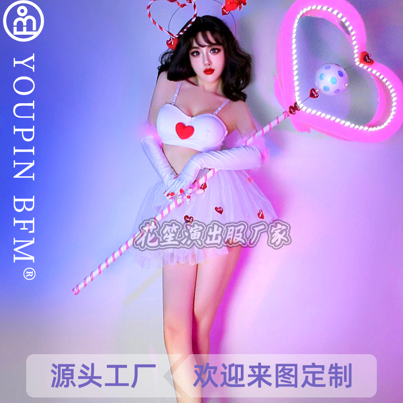 情人节酒吧gogo粉色爱心发光道具