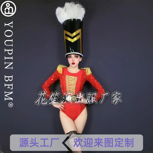 疯马秀帅气军装女警官爵士舞蹈服