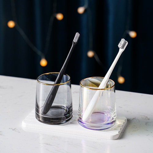 玻璃透明牙刷置物架浴室漱口杯