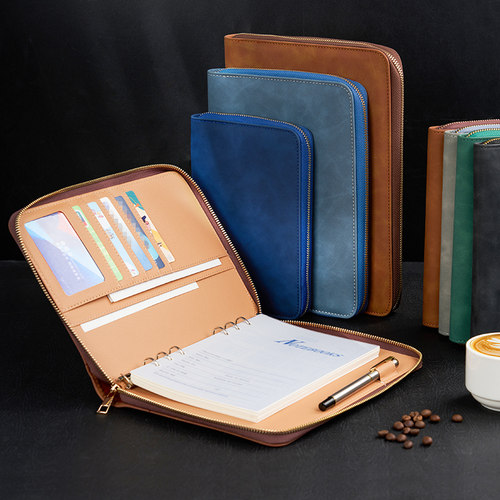 活页拉链包记事本a5多功能收纳