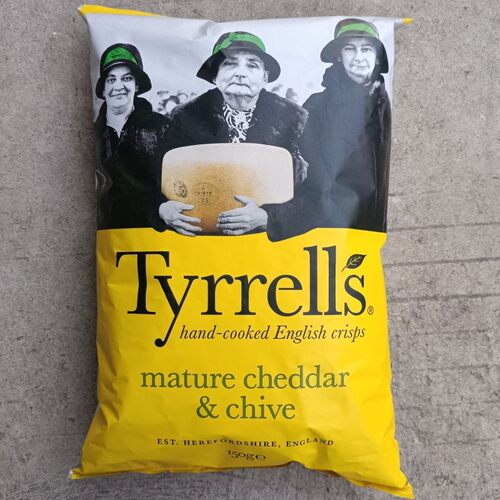英国进口Tyrrells泰瑞香葱芝士味手工薯片休闲零食150g