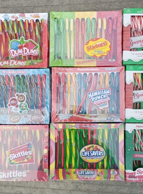 特价12条装圣诞节儿童薄荷樱桃水果味拐杖糖Spangler Candy Canes