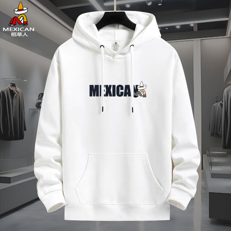 稻草人男士纯棉卫衣男春秋款连帽2026新款秋季薄款休闲带帽衫上衣