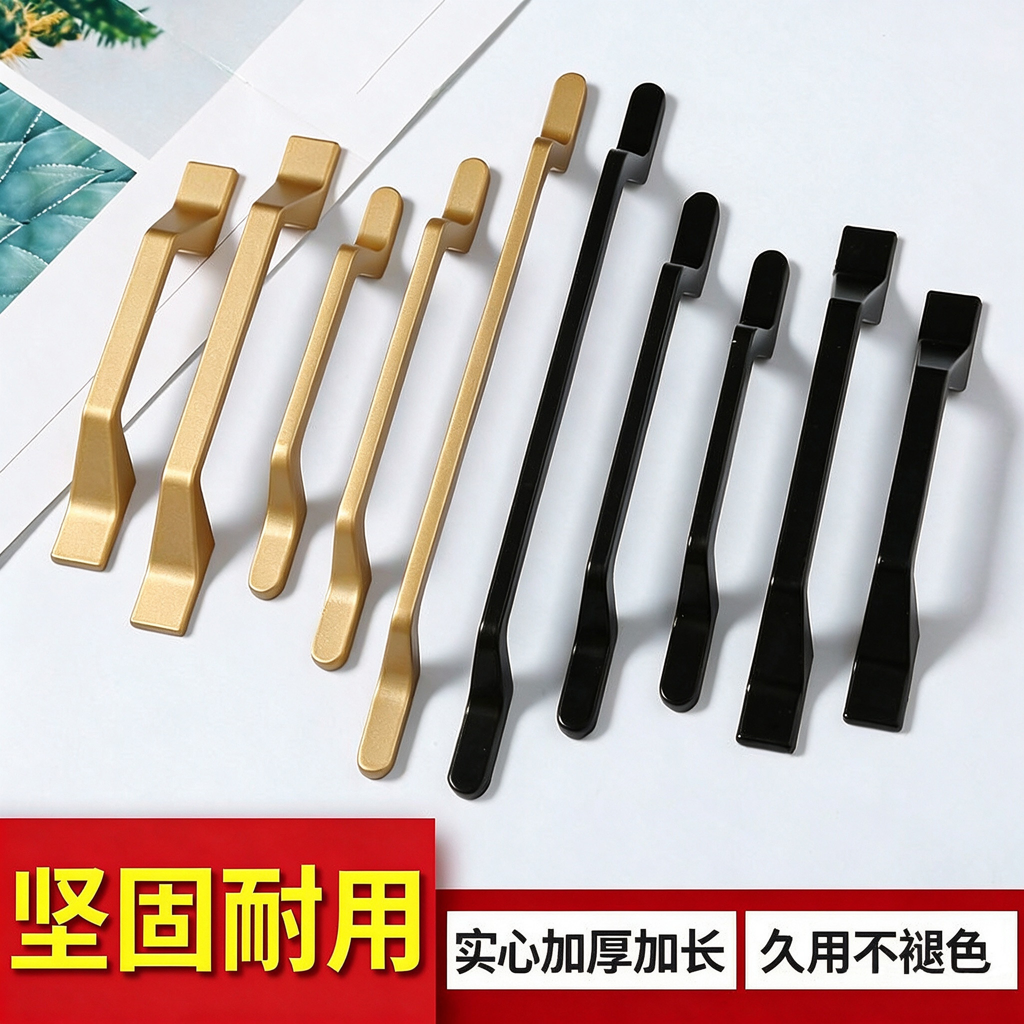 橱柜抽屉拉手美式黑色衣柜门把手