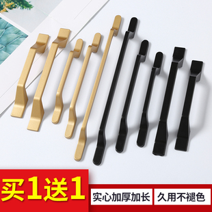 橱柜抽屉拉手美式黑色衣柜门把手现代简约厨门欧式柜子单孔小拉手