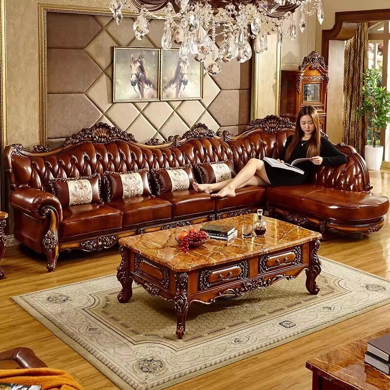 欧式真皮沙发客厅高级实木家具
