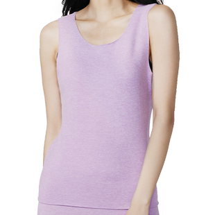 樱姿娜无痕保暖内衣女士防寒羊毛蚕丝打底衣无袖马甲加绒男款背心