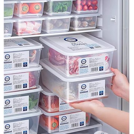 日本冰箱冷冻室抗菌保鲜盒食品级专用双开门冰柜储物整理收纳盒子