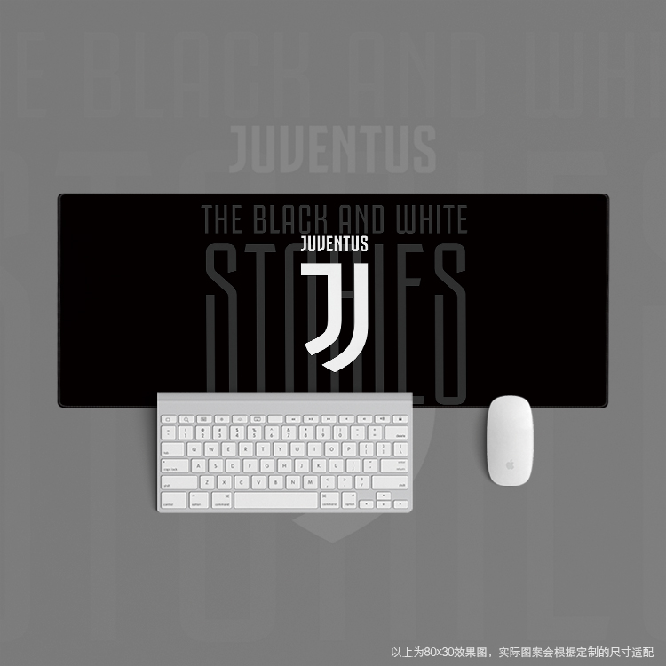 24超大鼠标垫键盘桌周边足球迷办公学生黑白用品尤文图斯juventus
