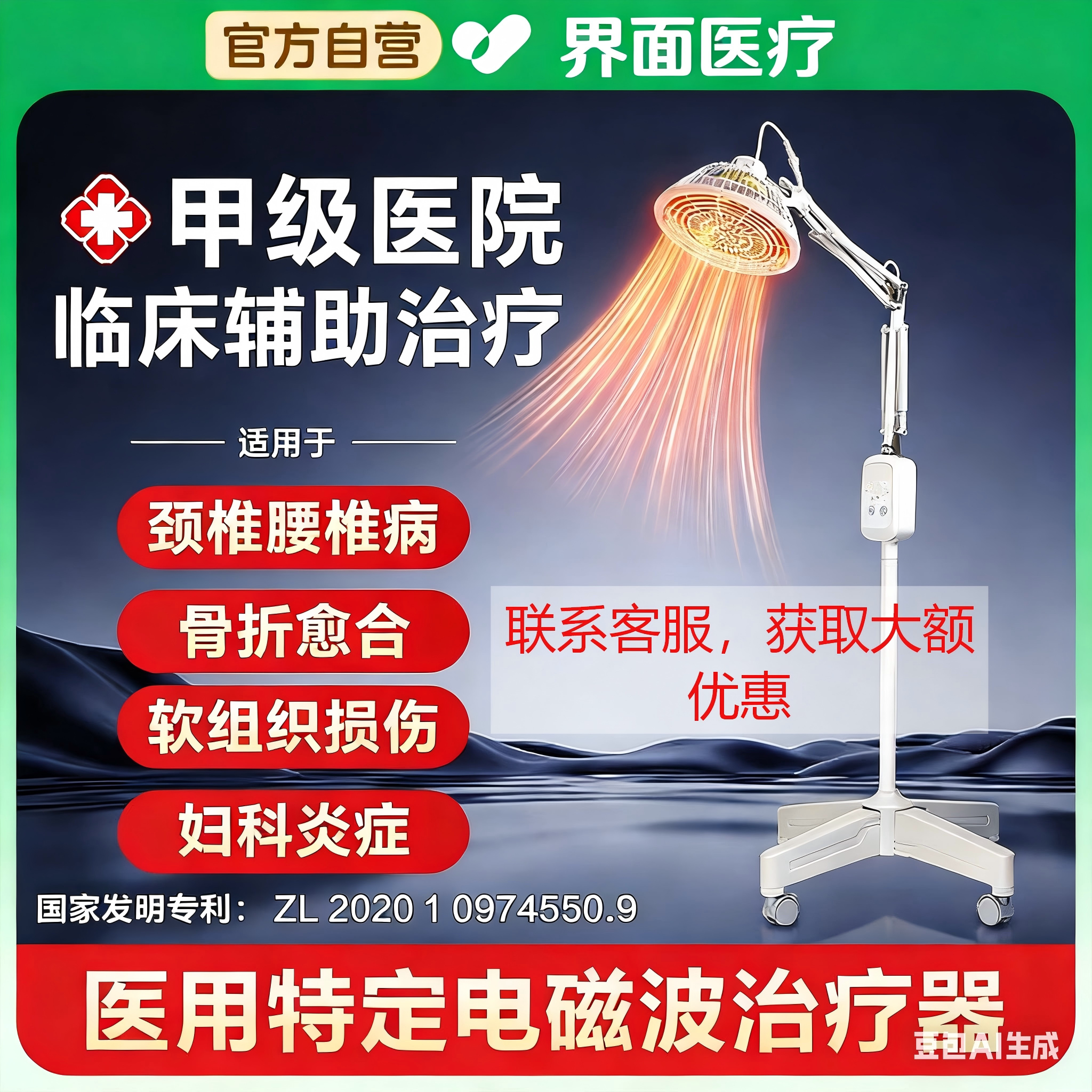 红外线理疗灯烤灯理疗器家用神灯电疗仪tdp医用电磁波治疗仪