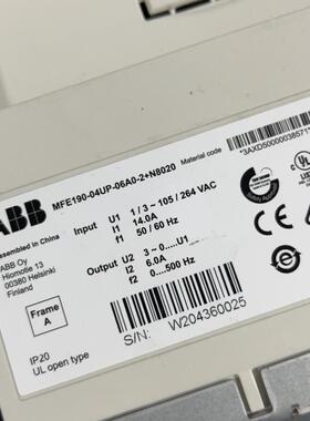 ABB伺服驱动,MFE190-04UP-06A0-2 N80(请询价)
