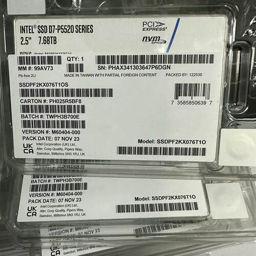 Intel英特尔 D7-P5520 7.68T U.2接口(请询价)