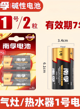 南孚LR20碱性1号电池燃气灶热水器煤气灶天然气灶1.5V一号干电池
