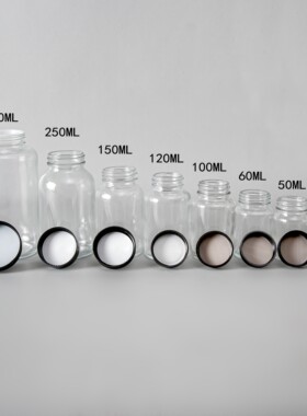 100ml透明广口玻璃瓶 60ml试剂瓶 30ml颜料瓶 大口试剂瓶 油漆瓶