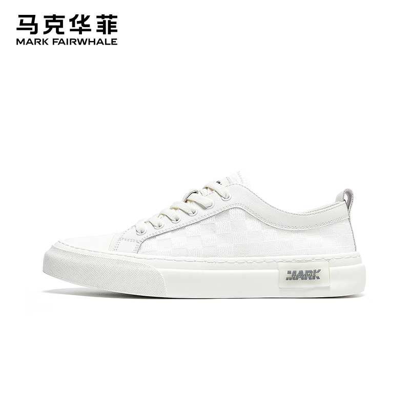 马克华菲男鞋透气板鞋小白鞋