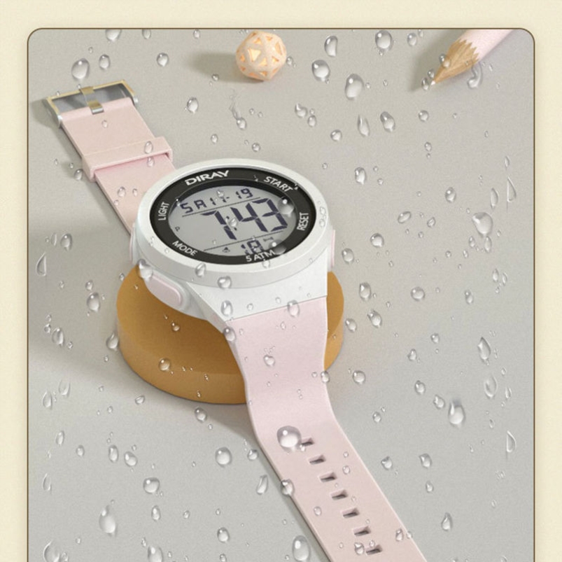 游泳专用手表女士电子手表学生运动防水防摔夜光闹钟多功能手表潜