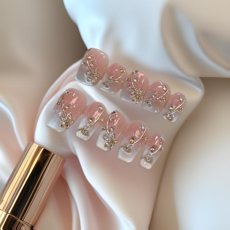 【月光星河】纯手工高定猫眼手工穿戴甲气质美甲百搭仙女款渐变